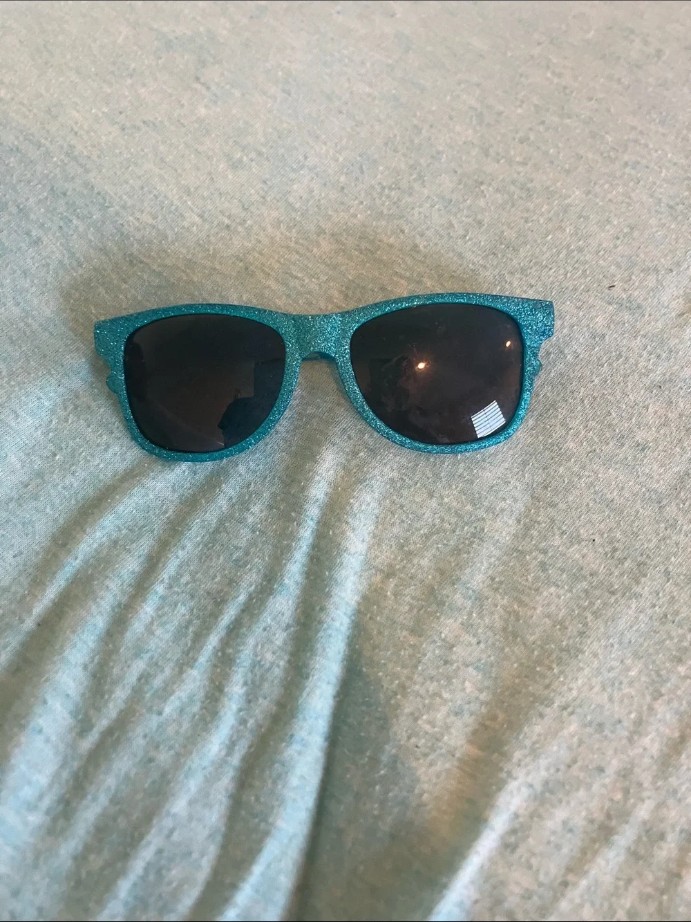 Teal Glitter Wayfarer Sunglasses